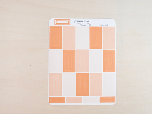 Deco016.b. Orange Rectangle Outline Sticker Sheet