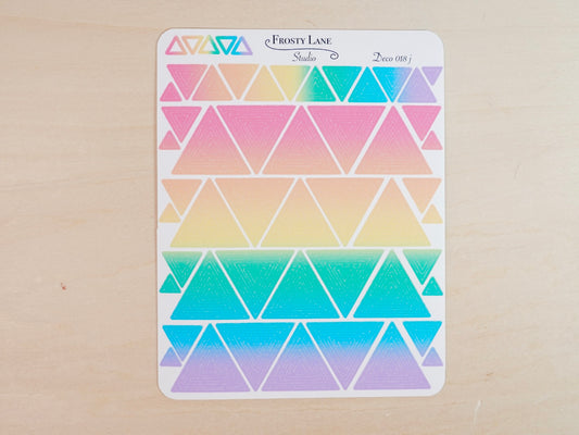 Deco018.j. Rainbow Triangle Outline Sticker Sheet