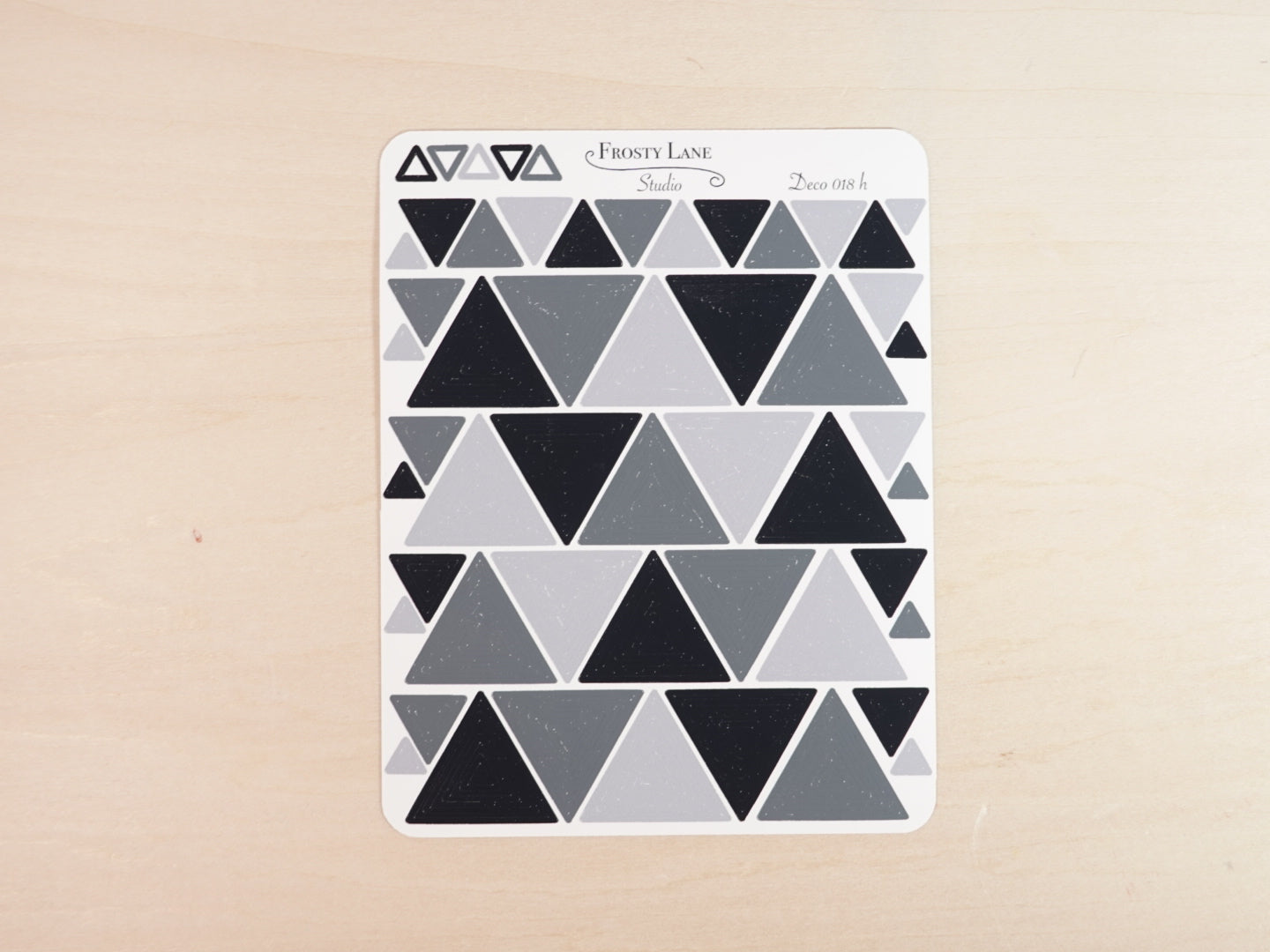 Deco018.h. Black Triangle Outline Sticker Sheet