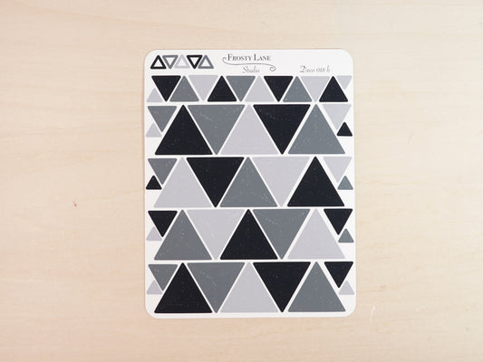 Deco018.h. Black Triangle Outline Sticker Sheet