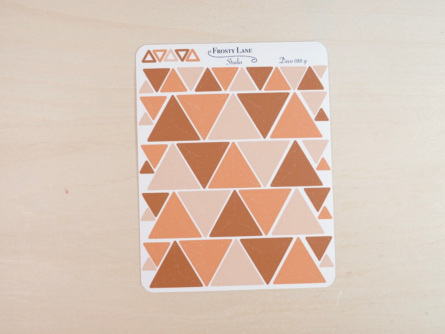 Deco018.g. Brown Triangle Outline Sticker Sheet
