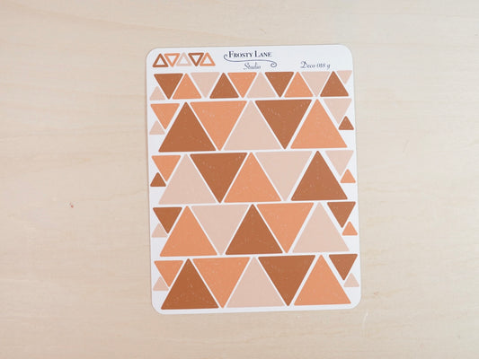 Deco018.g. Brown Triangle Outline Sticker Sheet