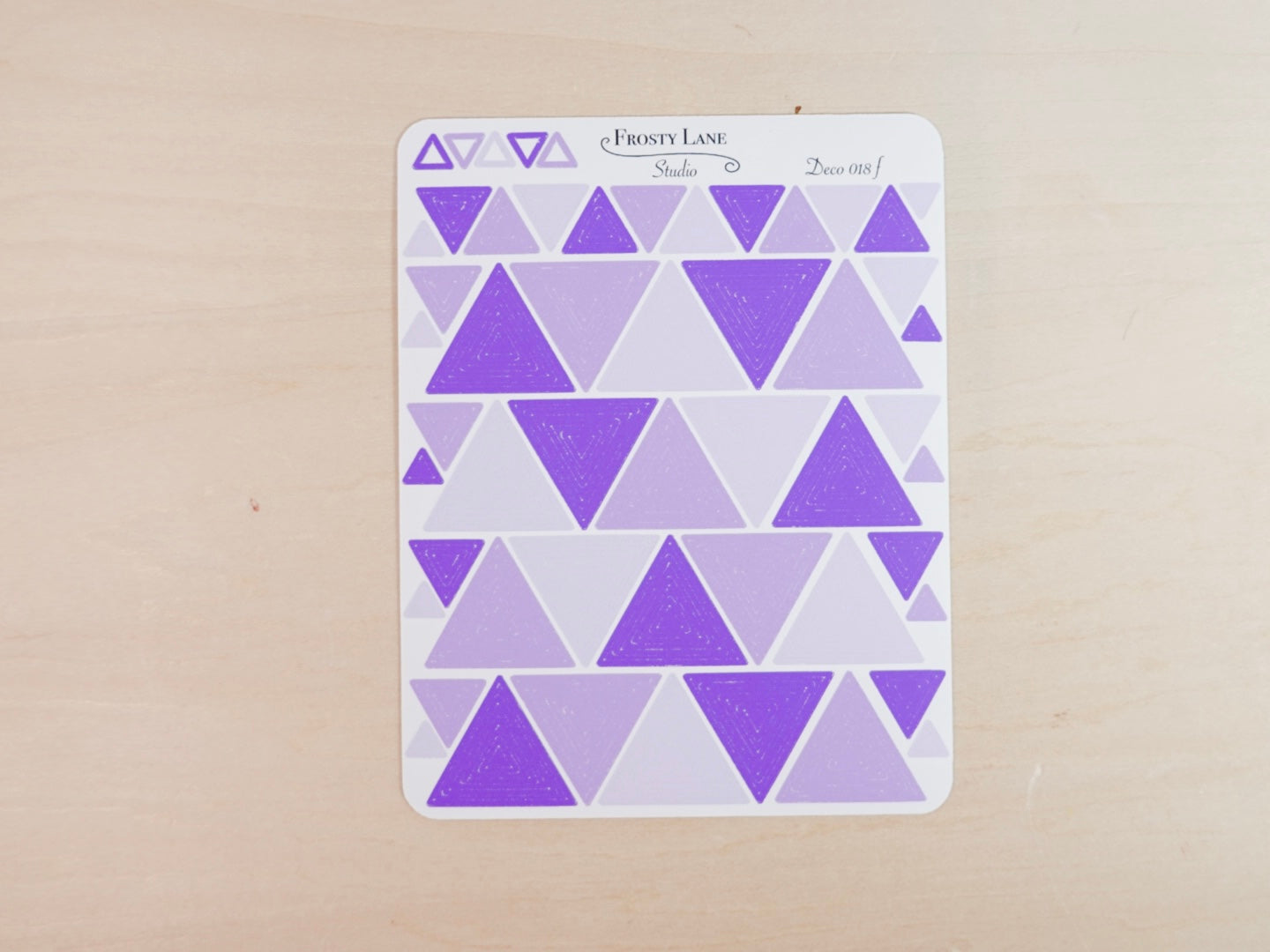 Deco018.f. Purple Triangle Outline Sticker Sheet