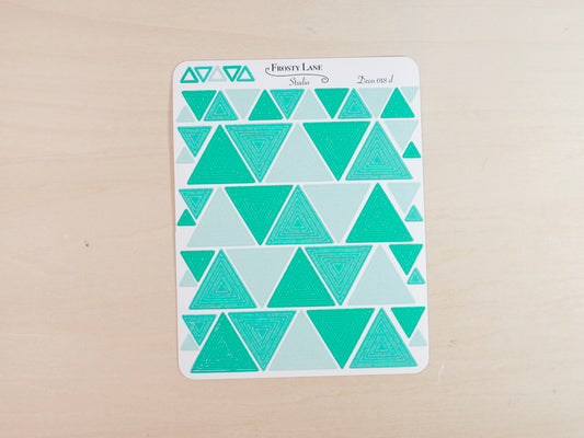 Deco018.d. Green Triangle Outline Sticker Sheet