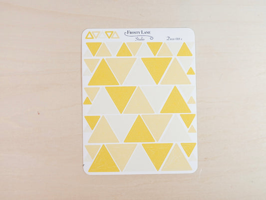 Deco018.c. Yellow Triangle Outline Sticker Sheet
