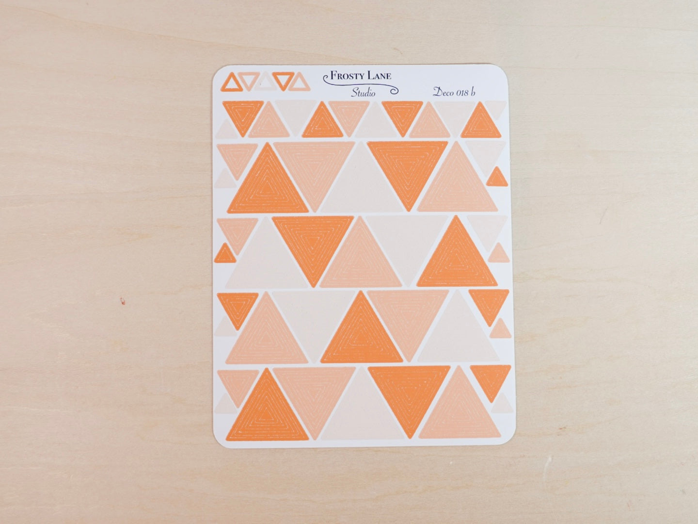 Deco018.b. Orange Triangle Outline Sticker Sheet