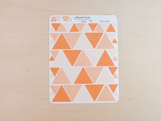 Deco018.b. Orange Triangle Outline Sticker Sheet