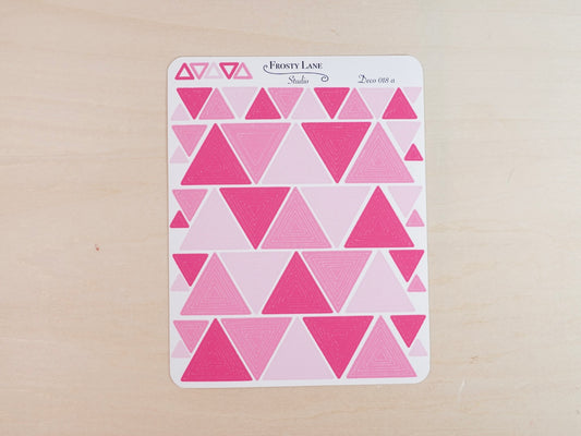 Deco018.a. Pink Triangle Outline Sticker Sheet