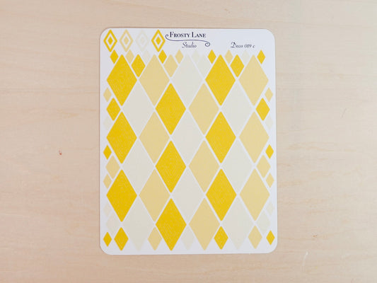 Deco019.c. Yellow Diamond Outline Sticker Sheet