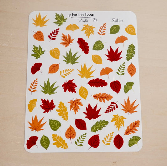 Fall019. Autumn Leaves Sticker Sheet