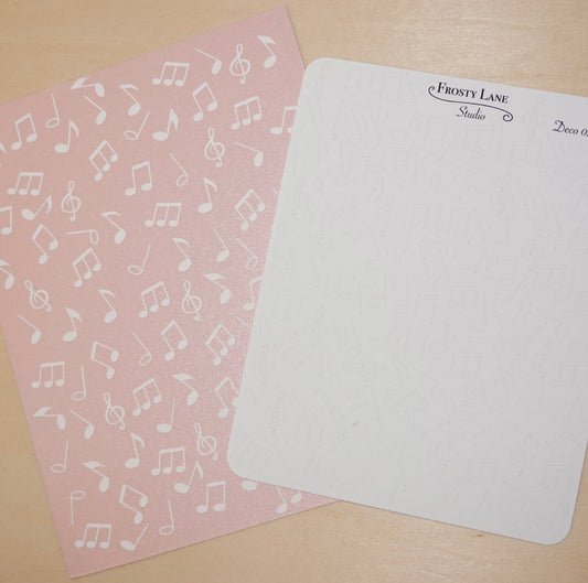 Deco020.i. White Music Notes Sticker Sheet