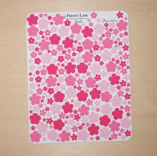 Deco023.a. Pink Mini Flower Sticker Sheet