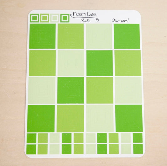 Deco009.l. Lime Square Outline Sticker Sheet