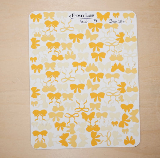 Deco024.c. Yellow Bow Sticker Sheet