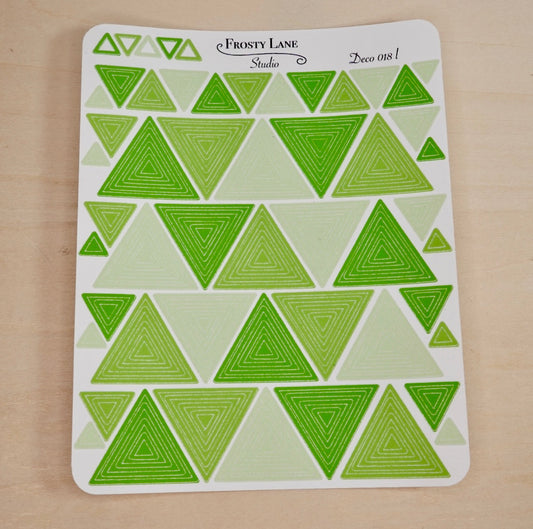 Deco018.l. Lime Triangle Outline Sticker Sheet