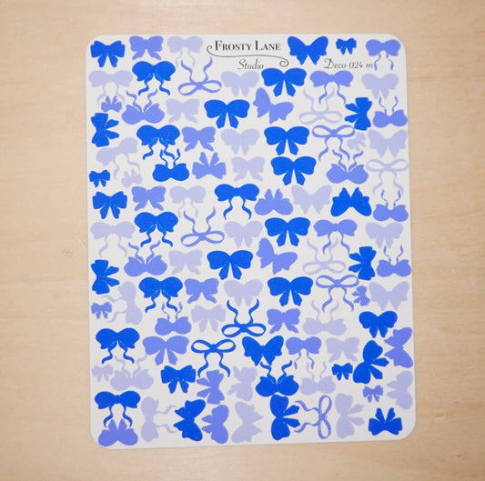 Deco024.m. Royal Blue Bow Sticker Sheet