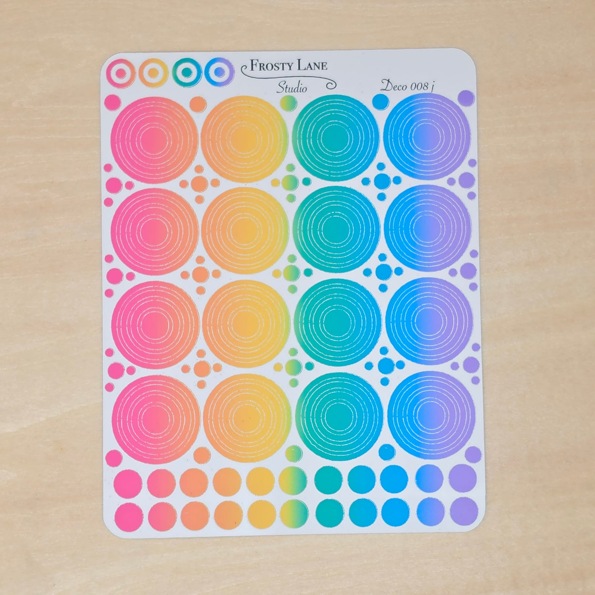 Deco008 Circle Outline Sticker Sheet