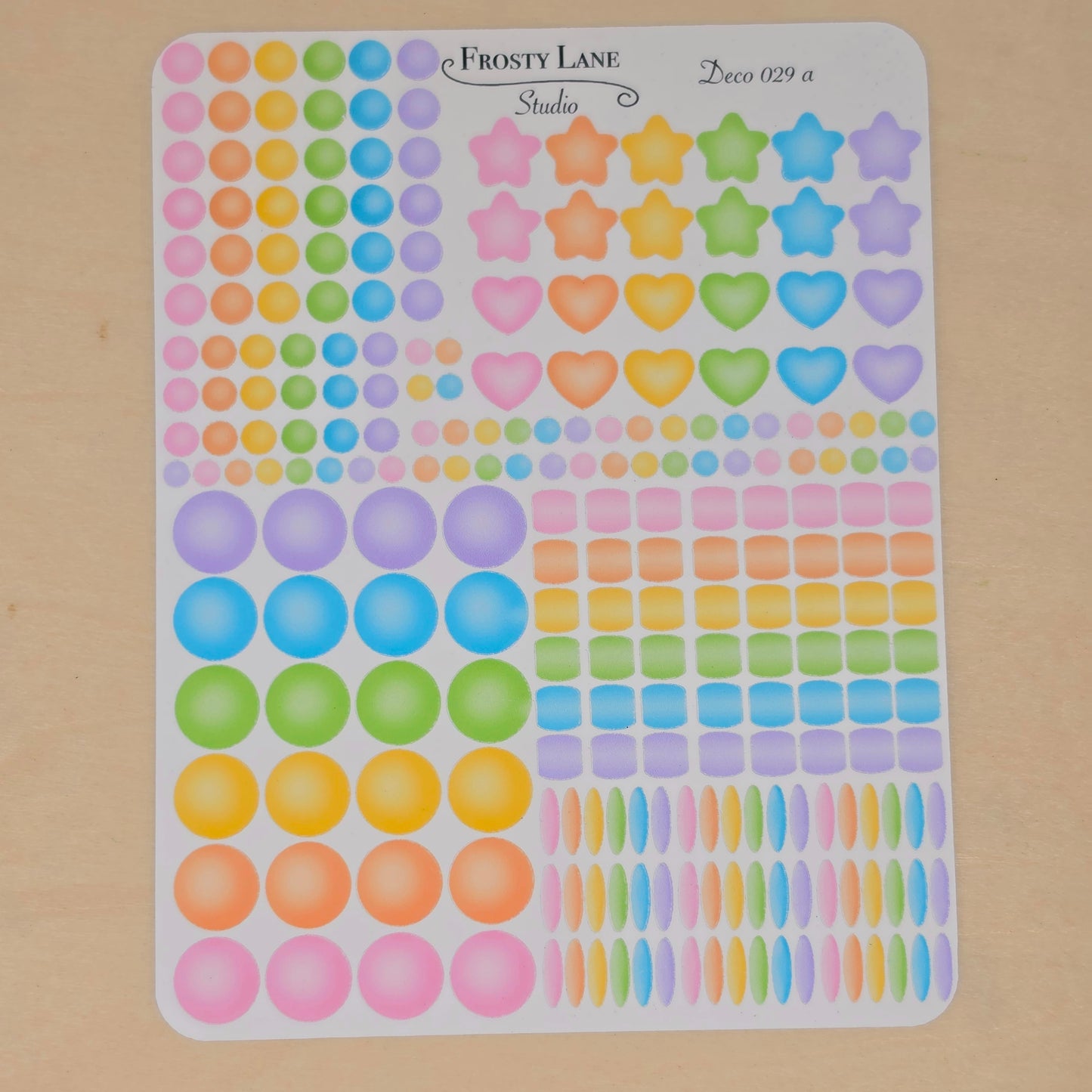 Deco029.a. Rainbow Beads Sticker Sheet