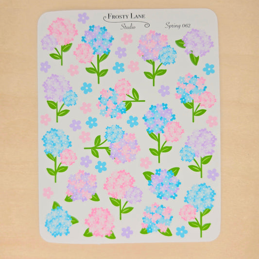 Spring062. Dreamy Hydrangea Sticker Sheet