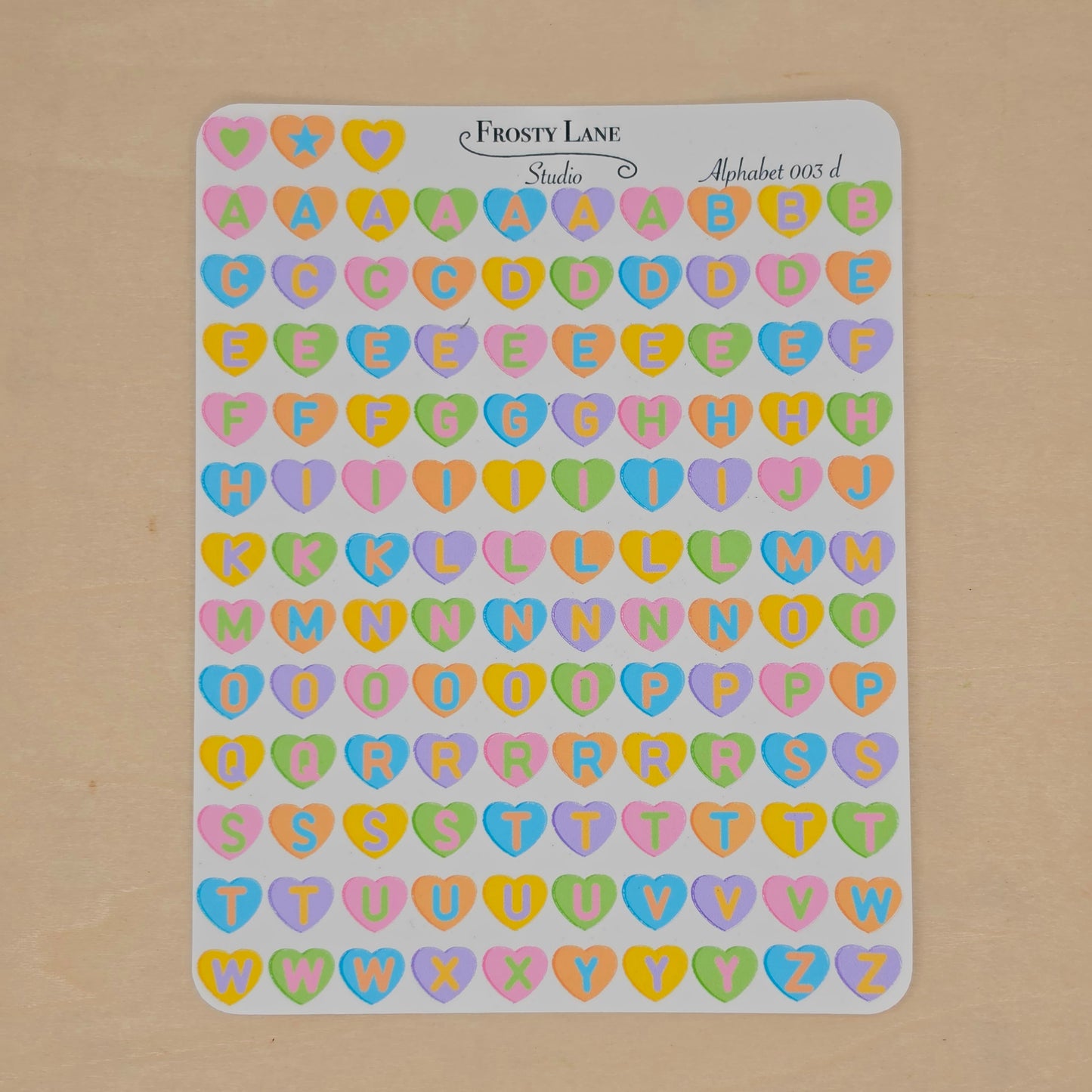 Alphabet 003.e rainbow letters and rainbow heart