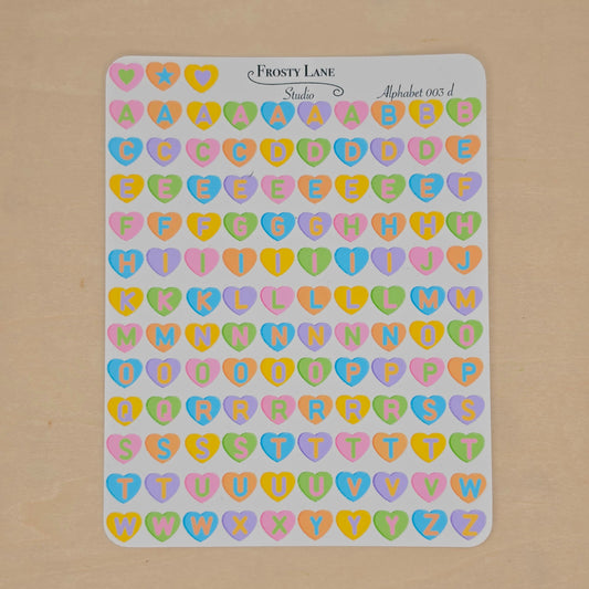 Alphabet 003.e rainbow letters and rainbow heart