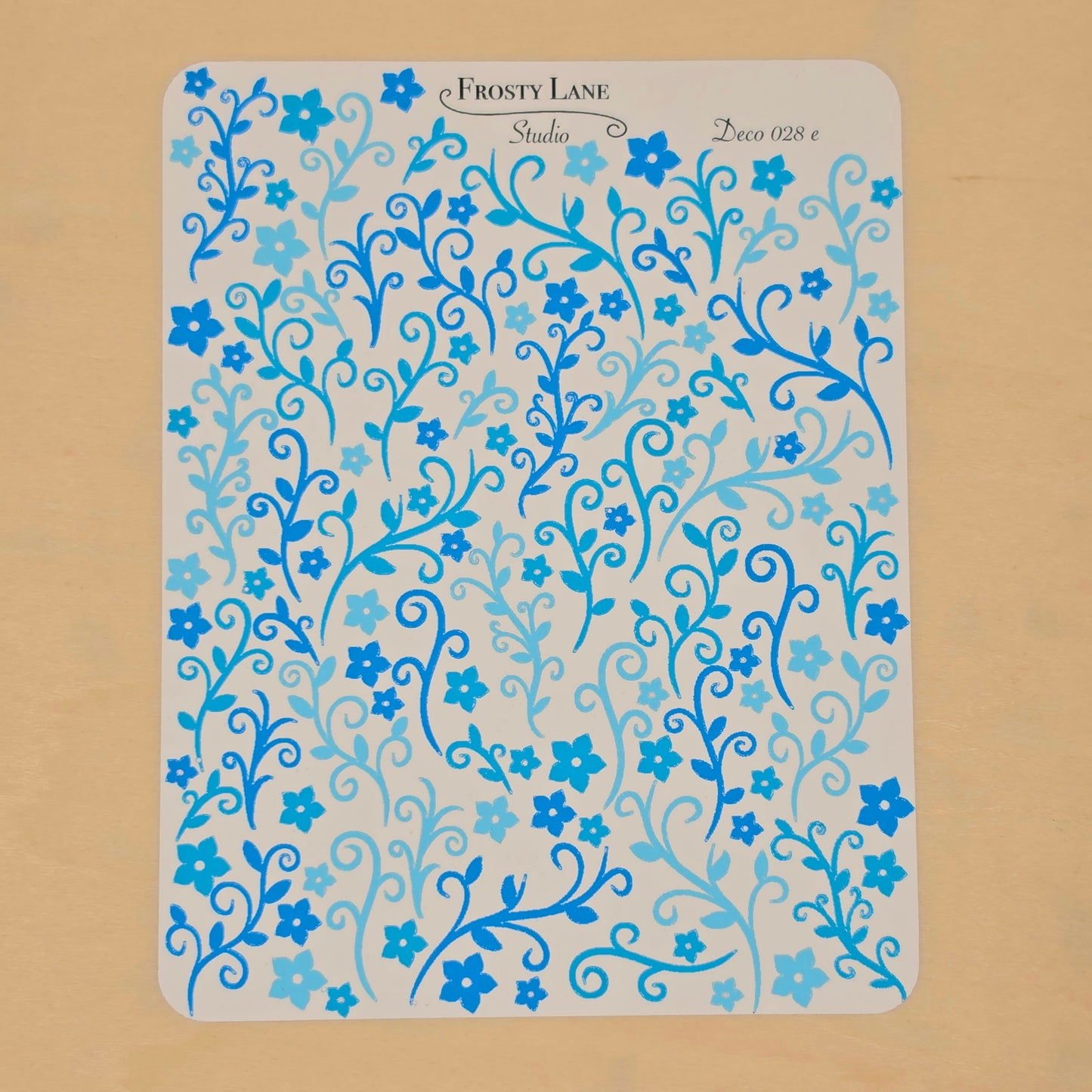 Deco028.e. Blue Vines Sticker Sheet