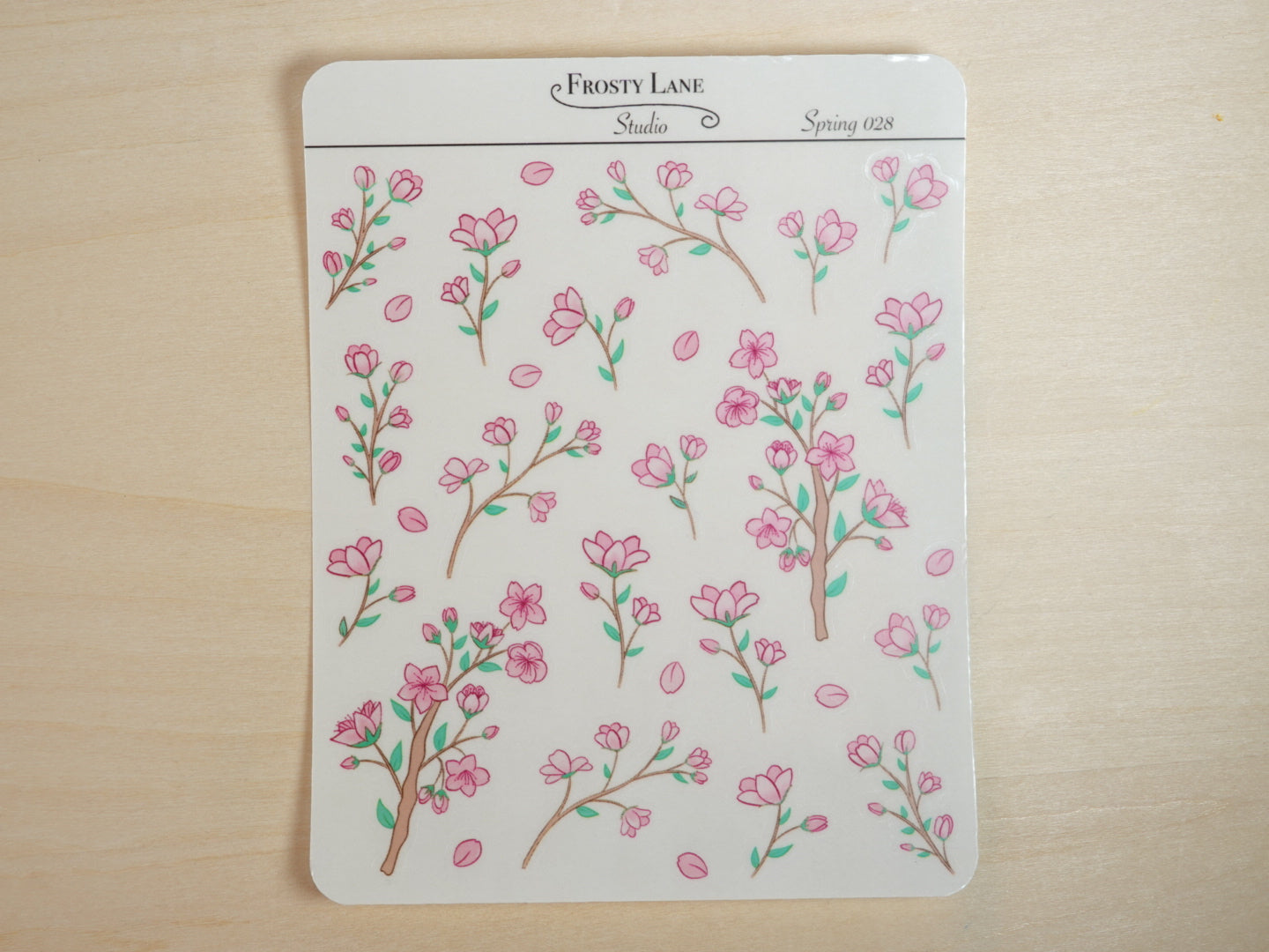 Spring028. Cherry Blossom Branch Sticker Sheet