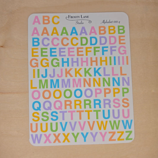 Alphabet 001. q. Pastel rainbow