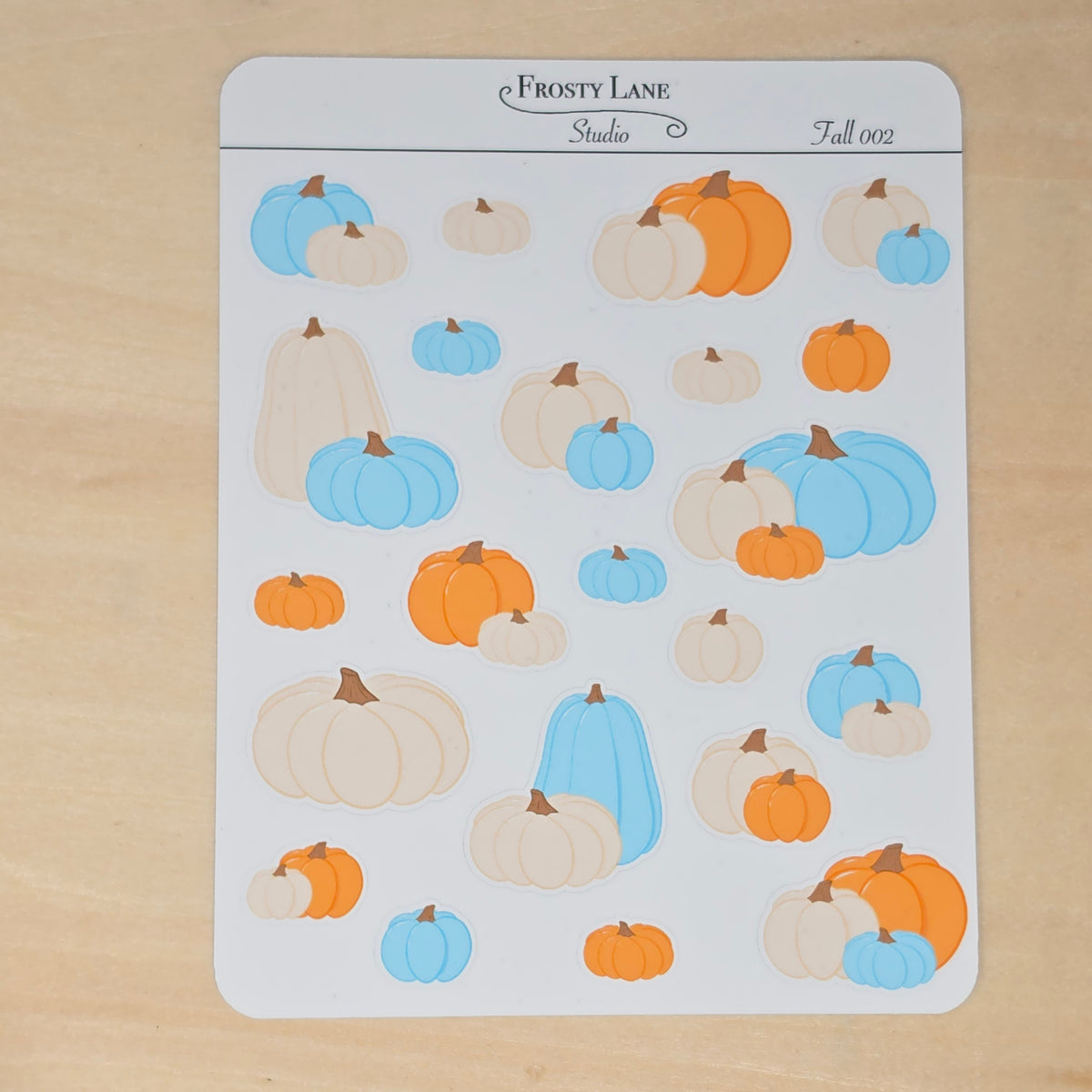 Fall002. Blue Pumpkin Patch Sticker Sheet