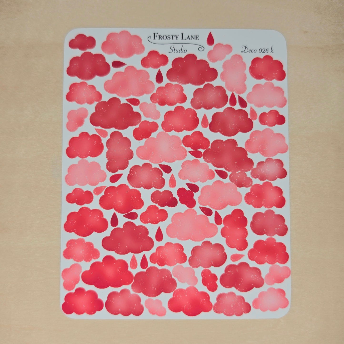 Deco026.k. Red Cloud Sticker Sheet