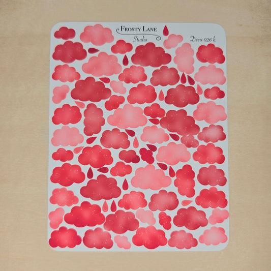 Deco026.k. Red Cloud Sticker Sheet