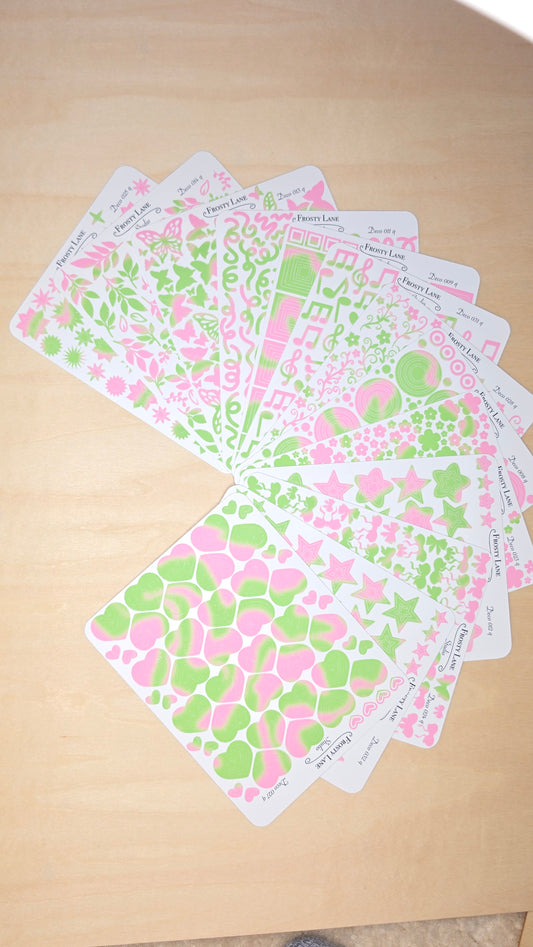 Pink and Green Deco Sticker