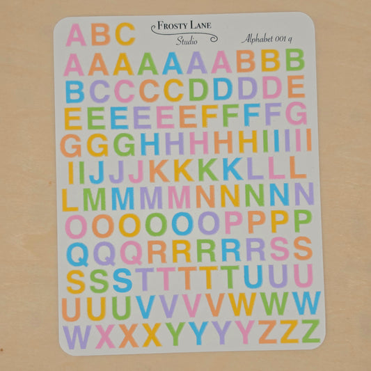 Alphabet 001. q. Pastel rainbow