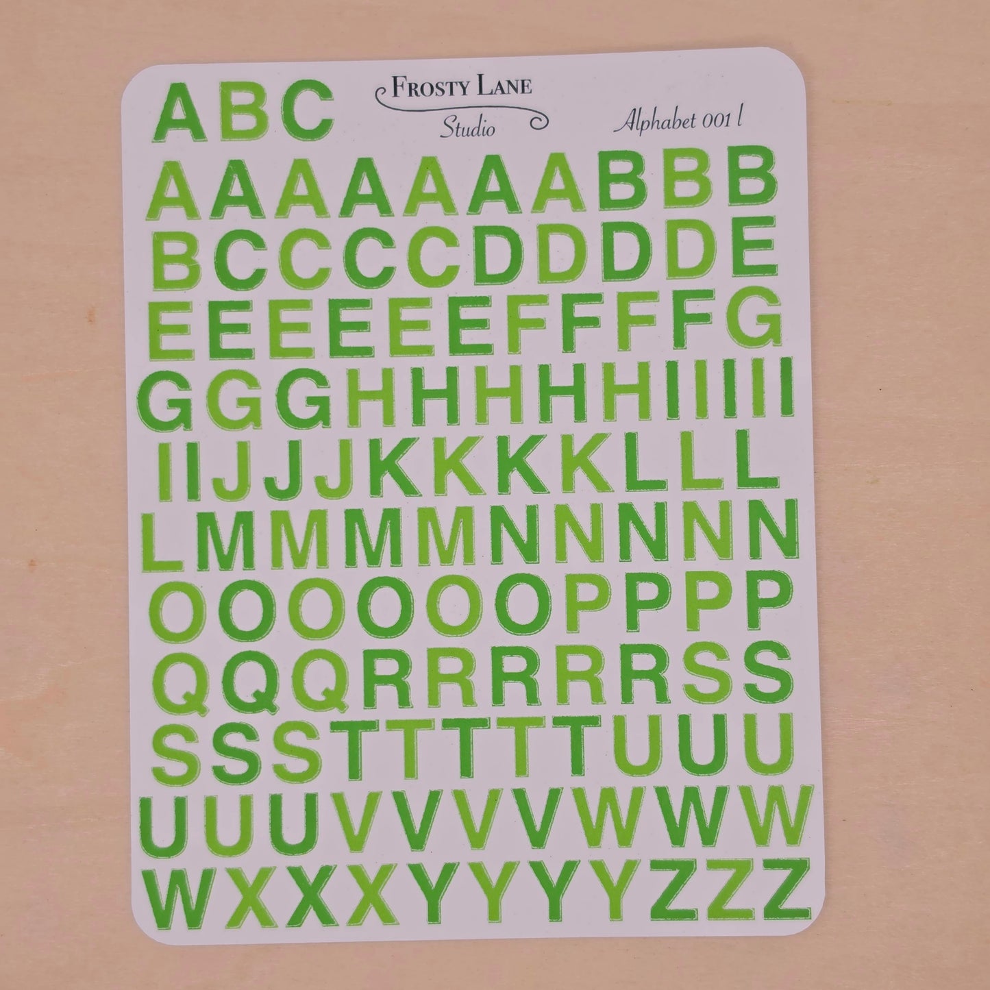Alphabet 001.l. lime green