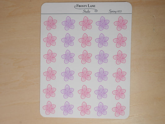 Spring033. Mini Pink and Purple Cherry Blossom Sticker Sheet