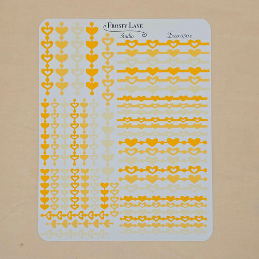 Deco030.c. Yellow Heart Chain Sticker Sheet