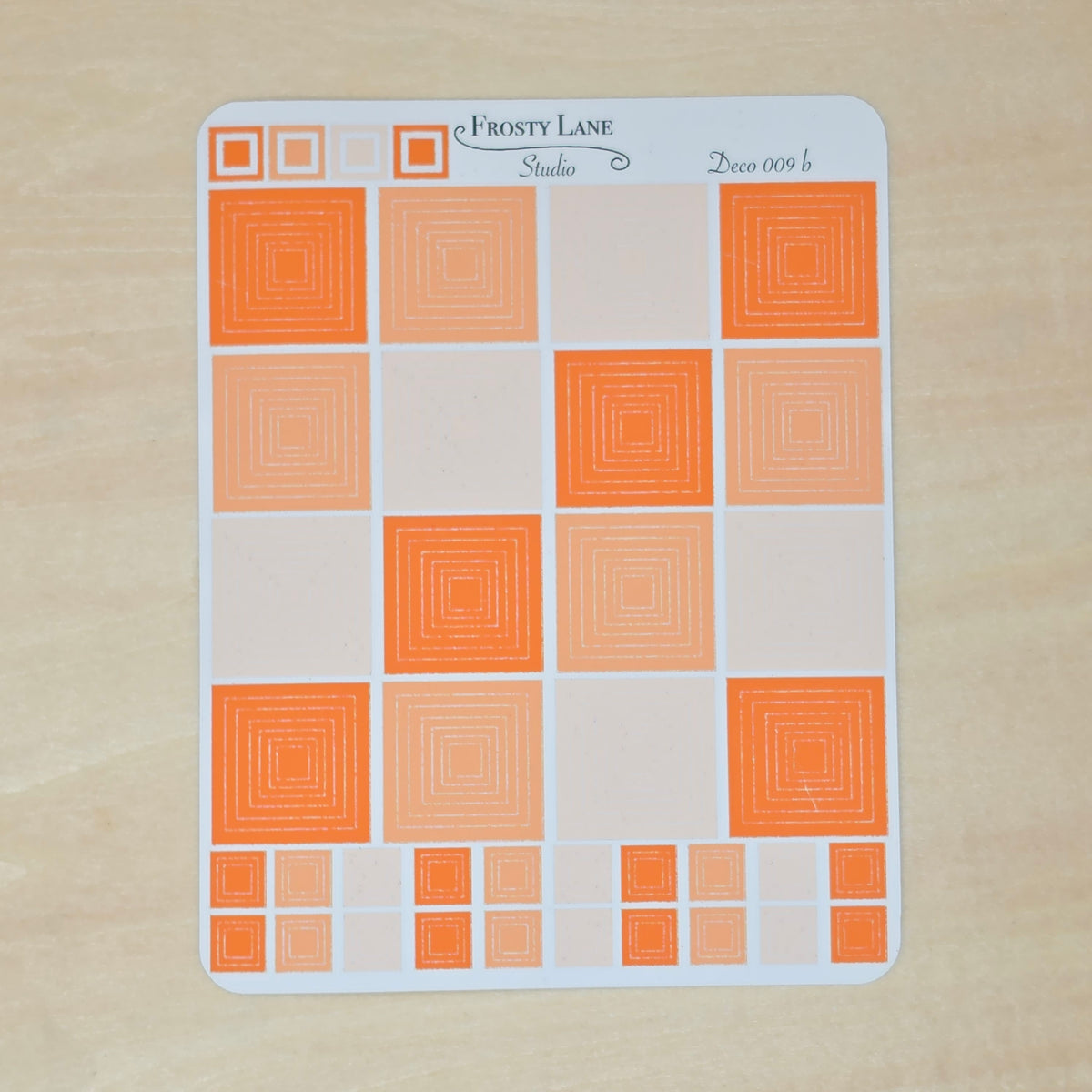 Deco009 Square Outline Sticker Sheet