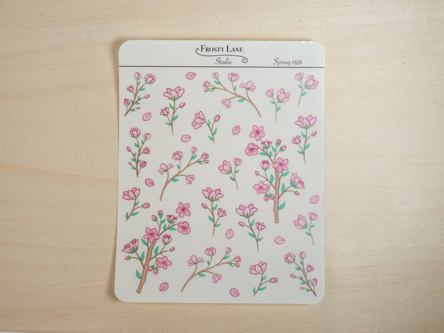 Spring028. Cherry Blossom Branch Sticker Sheet