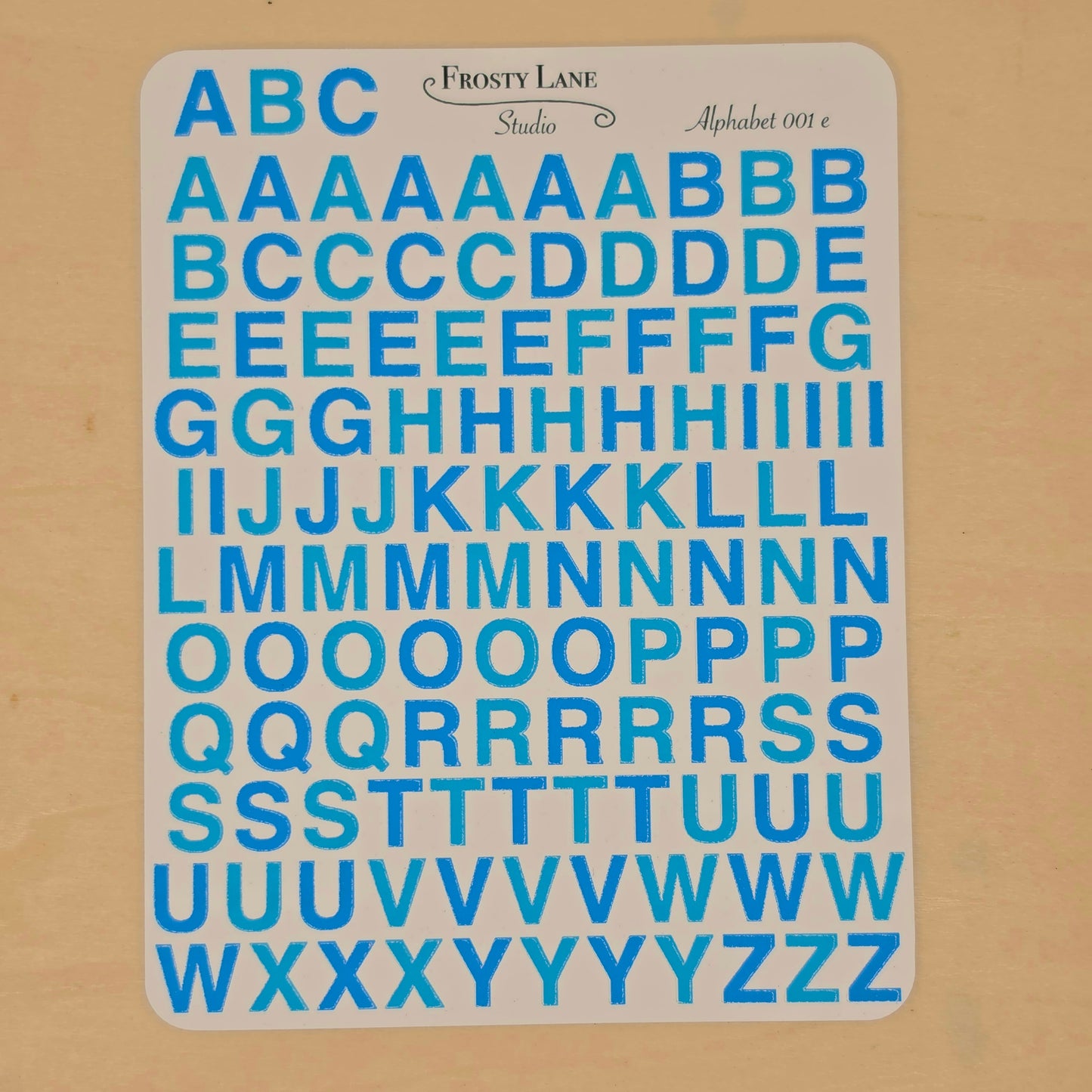 Alphabet 001.e. blue