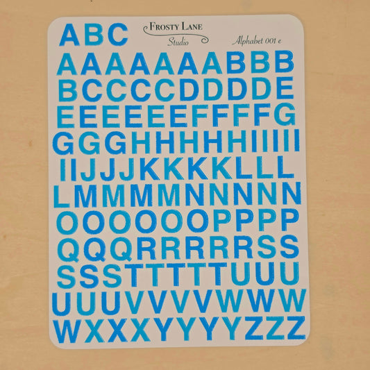 Alphabet 001.e. blue