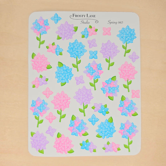 Spring063. Hydrangea Sticker Sheet