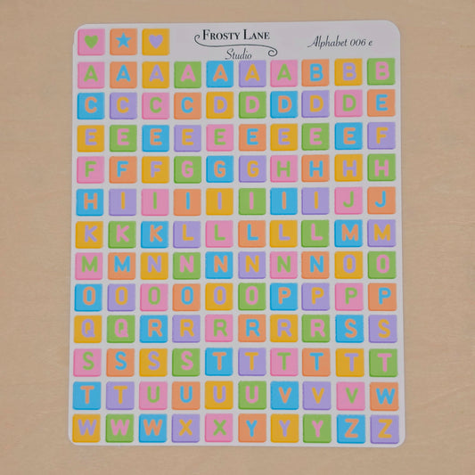Alphabet 006.e rainbow letters and rainbow square