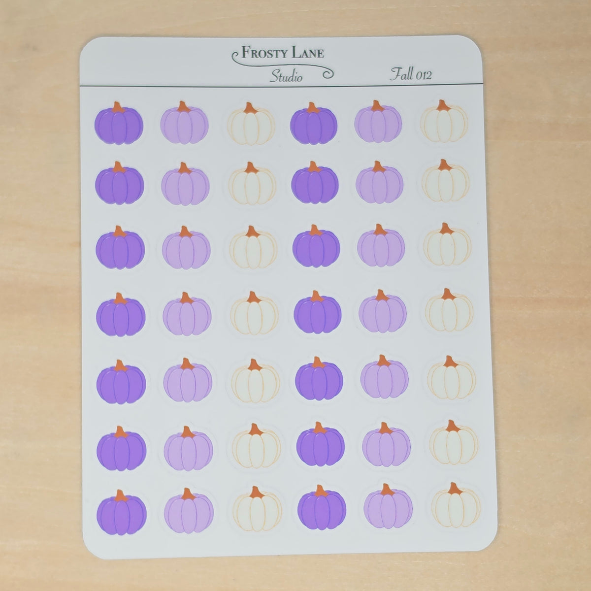 Fall012. Mini Purple Pumpkin Sticker Sheet
