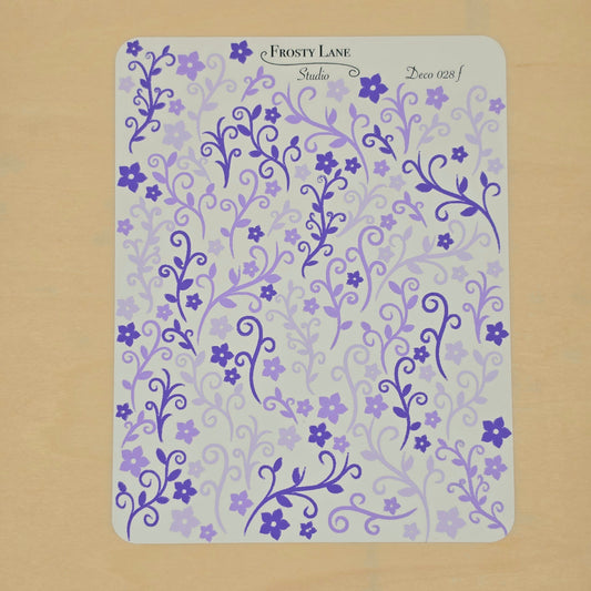 Deco028.f. Purple Vines Sticker Sheet