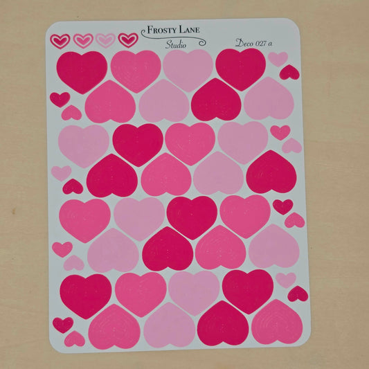 Deco027.a. Pink Heart Outline Sticker Sheet