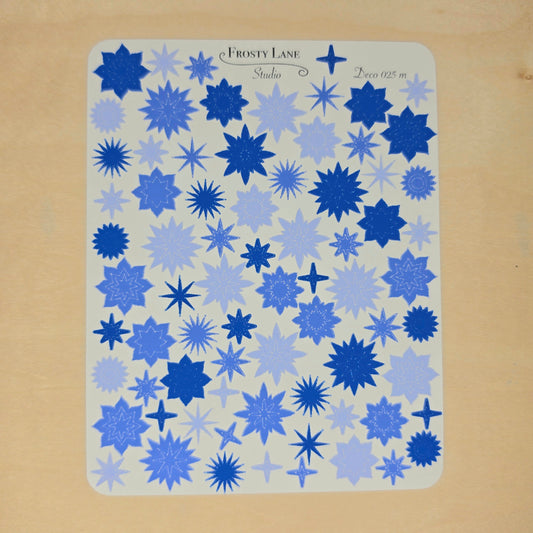 Deco025.m. Royal Blue Sunburst Sticker Sheet