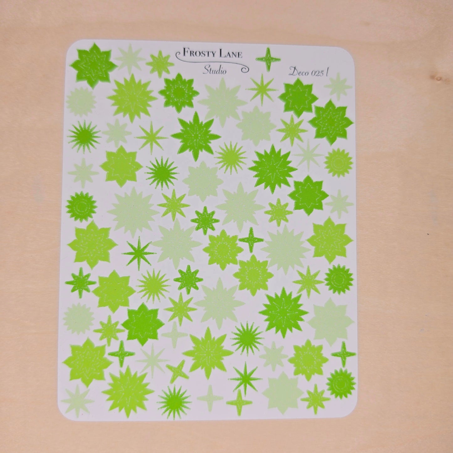 Deco025.l.limeSunburst Sticker Sheet