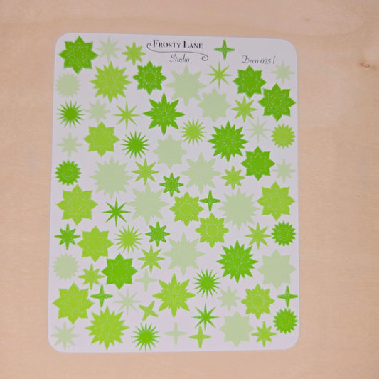Deco025.l.limeSunburst Sticker Sheet