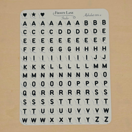 Alphabet 004.a black letters and white star