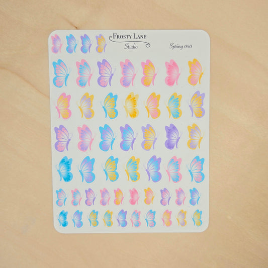Spring040. Colorful Butterfly Sticker Sheet